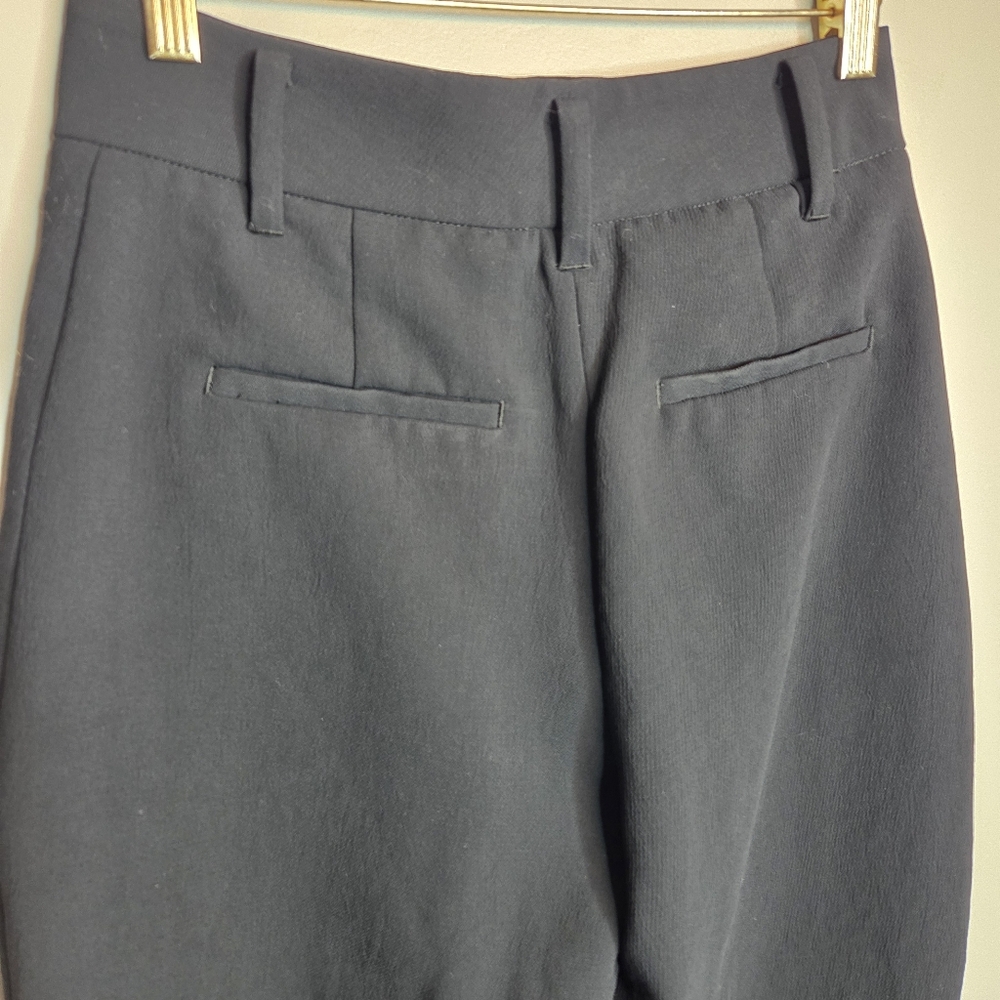 Wilfred Navy Blue Tailored Dress Pants Size 2 Crepe High Rise Straight Leg - Picture 4 of 7